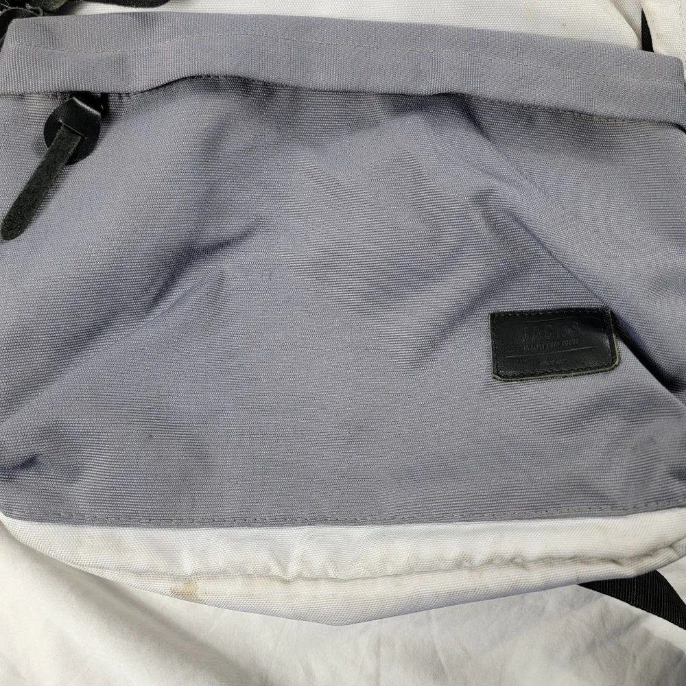 Jacks Quality Surf Goods Gray White Backpack Casual Lightweight Outdoors School